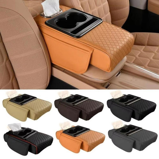 Caja de almacenamiento ajustable para el reposabrazos del coche